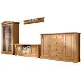 OTTO home Wohnwand Anna, (Set, 4-St), aus massiver Kiefer, FSC®, im romantischen Landhausstil beige