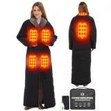 Heizdecke mit Ärmeln 20000mAh 7.4V Akku für Herren Damen, Kabellose Tragbare Heizdecke Beheizter Hoodie mit 8 Heizzonen und 3 Temperaturstufen für Zuhause