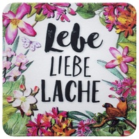 Sheepworld - 45842 - Untersetzer, 3D, Lebe Liebe Lache , B18, Kork, 9,5cm x 9,5cm