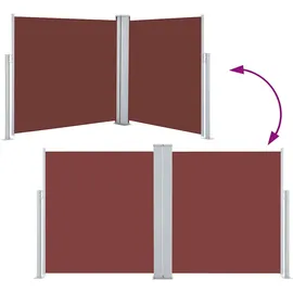 vidaXL Seitenmarkise 100 x 600 cm Braun Polyester