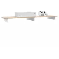 Vladon TV-Aufsatz 138,5x9,5x34,5 cm Weiß matt/Eiche Holzwerkstoff