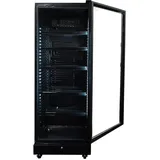 Glastürkühlschrank Getränkekühlschrank mit Glastür innen und außen schwarz - LED