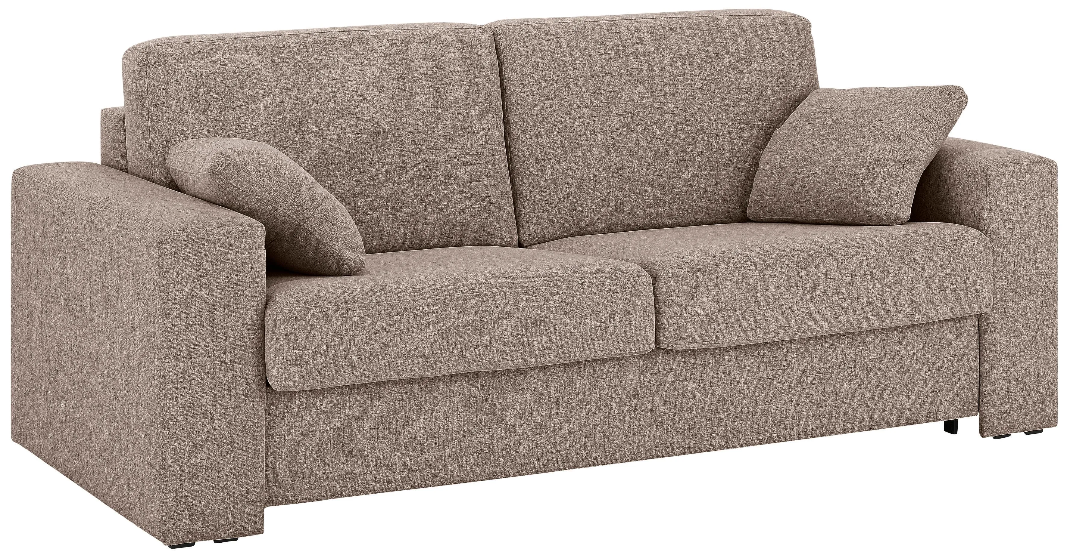 Home affaire Schlafsofa »Roma Matratzenhöhe 14 cm«, Dauerschlaffunktion, mit Unterfederung, Lattenrost, Matratze Home affaire cappuccino