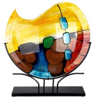 GILDE GlasArt Deko Vase Murano rund Glas Mehrfarbig 39932, Höhe 49 cm