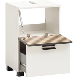 Schildmeyer Waschbeckenunterschrank Katta 158579, weiß matt/Akustikpaneel Optik, 40,2 x 35 x 60,8 cm