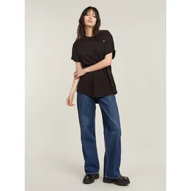 G-Star Lash Fem Loose Rib Kurzarm-T-Shirt Dark Black M