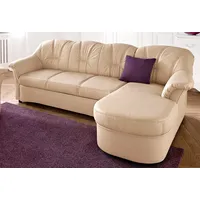 DOMO collection Ecksofa Flores Schlafsofa, B/T/H: 233/142/86 cm, L-Form, wahlweise mit Bettfunktion, wahlweise mit Federkern, auch in Leder beige