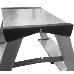 PROREGAL Metal Double Giraffe Doppelseitige-Aluminium-Stufenstehleiter | 2 Stufen | 125kg Tragkraft | Leiter Trittleiter Stufenleiter Haushaltsleiter
