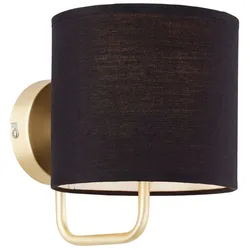 BRILLIANT Lampe Clarie Wandleuchte messing gebürstet/schwarz   1x D45, E14, 40W, geeignet für Tropfenlampen (nicht enthalten)   Für LED-Leuchtmittel geeignet