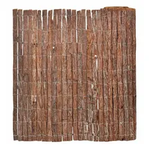 vidaXL Rindenzaun 100 x 600 cm Braun/Holz