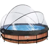 EXIT TOYS Wood Pool Set 360 x 76 cm inkl. Filterpumpe und Abdeckung