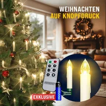 DEUBA LED Weihnachtsbaumkerzen 20er-Set Warmweiß