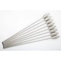 point-garden Gartenfackel Edelstahl 115 cm 8er Set Silber/Weiß