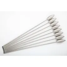 point-garden Gartenfackel Edelstahl 115 cm 8er Set Silber/Weiß