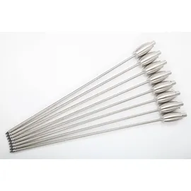 point-garden Gartenfackel Edelstahl 115 cm 8er Set Silber/Weiß