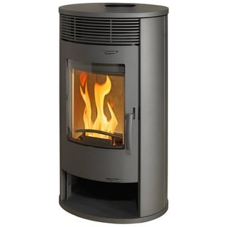 Thermia Kaminofen Olympus V6 Stahl mit Warmluft-Lamellen, 7 kW, Zeitbrand