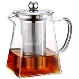 TOYO HOFU Teekanne Glas, Teekanne mit Siebeinsatz,Abnehmbare Abdeckung und Filter,Spülmaschinenfest,Hochwertiges Borosilicatglas,Hitzebeständig Borosilikatglas Dickes Glas Teebereiter,600ml