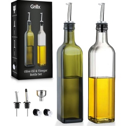 GrillX Olivenöl- und Essigflasche mit Ausgießer 500ml Inklusive Zubehör