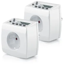 Bearware 2x digitale Zeitschaltuhr in kompakter Bauform Kinderschutzsicherung / Zufallsschaltung