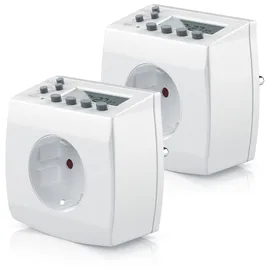 Bearware 2x digitale Zeitschaltuhr in kompakter Bauform Kinderschutzsicherung / Zufallsschaltung