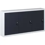 vidaXL Wand Werkzeugschrank Industriedesign Metall Werkstattschrank Hängeschrank Metallschrank Schrank Lochwand Grau Schwarz 120x19x60cm