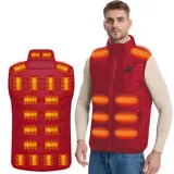 Yjcnelcr Beheizbare Weste,Heizweste Herren Und Damen,3 Einstellbar Temperatur,28 Heizzonen,Leichte Beheizte Jacke FüR Outdoor-AktivitäTen Im Winter,Camping - XL