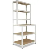 shelfplaza Werkbank Metall 190x100x60 cm weiß