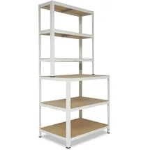 shelfplaza Werkbank Metall 190x100x60 cm weiß