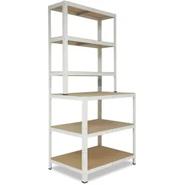 shelfplaza Werkbank Metall 190x100x60 cm weiß