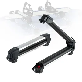 Vevor Skiboard Snowboard Dachträger für bis zu 4 Paar Ski/2 Snowboards, 2-tlg. abschließbarer Skidachträger mit Gummipolsterung, Skihalter aus Aluminiumlegierung für die meisten Querträger
