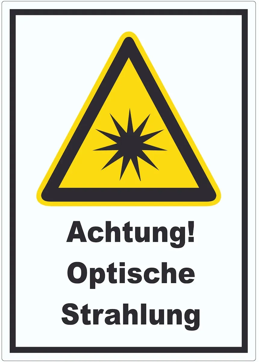 Achtung Optische Strahlung Aufkleber A2 (420x594mm)