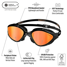 Buddyswim OzeanX Schwimmbrille schwarz/orange Unisize