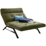 KAWOLA Liege AMERIVA Sessel Relaxliege Maxi Velvet olivgrün Fuß schwarz