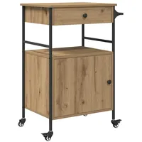 VidaXL Küchenwagen Artisan-Eiche 56x43x89,5 cm Ingenieurholz