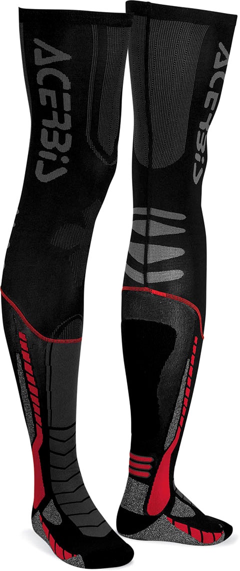 Acerbis X-Leg Pro, chaussettes - Noir/Rouge - XXL