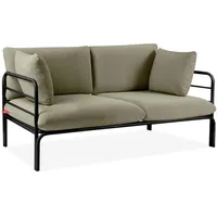 Konsimo Gartensofa, RAMBE 2-Personen mit Kissen, Anthrazit/Beige - Beige,