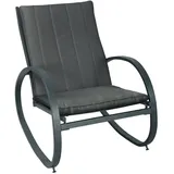 Svita Schaukelstuhl Schaukelsessel Outdoor Armlehne Dunkelgrau Metall, 1-Sitzer, 65x87x88 cm, Gartenmöbel, Gartenstühle,