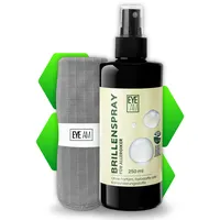 Brillenreiniger FÜR ALLERGIKER | 250ml Reinigungsspray mit Mikrofasertuch – Zuverlässige Brillenreinigung ohne Duftstoffe & Konservierungsmittel (250ml für Allergiker)