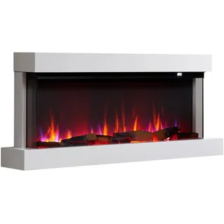 Elektrokamin BALDERIA Achilles (L) - Wandkamin mit Heizung - Weiss