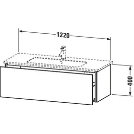 Duravit L-Cube 122x48,1cm, Ei Nat, 1 Ausz., wandhängend