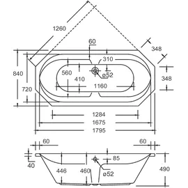 Ottofond Sicilia Achteckbadewanne 85 x 180 cm (981001)