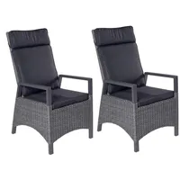 LC Garden »Keramo« Dining 2er Set Positionsstuhl Verstellsessel grau