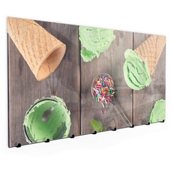 Primedeco Garderobenpaneel Magnetwand und Memoboard aus Glas Grüne Eiscreme grün