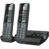 Gigaset Comfort 520A Duo - 2 Schnurlose DECT-Telefone mit Anrufbeantworter - Beste Audioqualität mit Freisprechfunktion - Anrufschutz - Adressbuch 200 Kontakten, titan-schwarz [Deutsche Version]