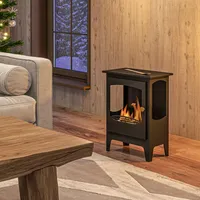 Freistehender Ethanol-kamin Im Modernen Stil Mit 1,2-liter-tank, Beheizt Räume Bis Zu 25 M2, 39 X 26 X 54 Cm, Schwarz