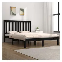vidaXL Massivholzbett 200 x 200 cm Schwarz