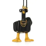 Jicyor Mittelfinger Ente, Wackeldackel fürs Auto Deko, Wackelfigur Auto Stinkefinger Mittelfinger Harz Ornament Lustige Mittelfinger-Entenstatue, Garten Decor Aesthetic Room Decor Ente (Schwarz)