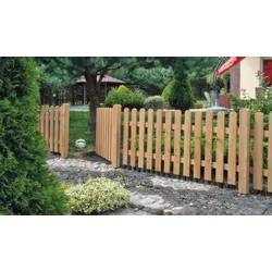 Lärchenzaun Friesland 180 x 80 cm – Lärchenzaun aus naturbelassenem Holz – klassischer Vorgartenzaun – Zaun für Garten & Grundstück