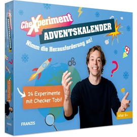 Franzis 67220 - CheXperiment Adventskalender, 24 lustige und verblüffende Experimente mit Checker Tobi, für Kinder ab 8 Jahren