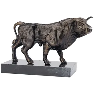 Aubaho Dekoobjekt Stier Skulptur aus Eisen 4,3 kg Figur Bulle antik Stil sculpture bull